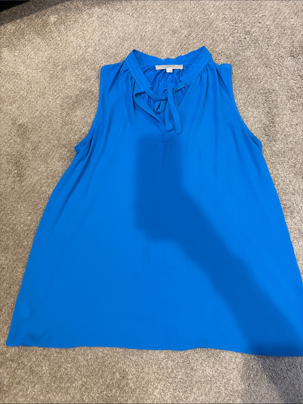 LOFT Sleeveless Tie-Neck Camisole in Electric Blue